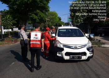 Penyekatan Pos Check Point PPKM Darurat Karangkates