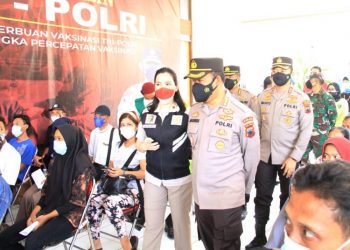 Polres Sukoharjo Berikan Bilik Khusus Wanita Berhijab Saat Vaksinasi Merdeka Candi