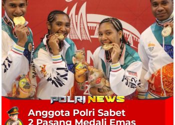 Anggota Polri Bertabur Emas di Pon XX Papua