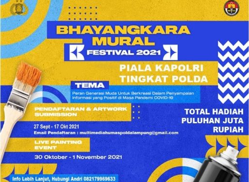 Polda Lampung Gerai Lomba Bhayangkara Mural Festival 2021