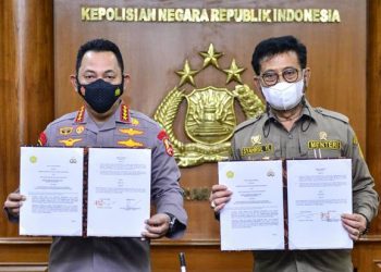 Tanda Tangani MoU bersama Kementan, Kapolri Siap Kawal Ketahanan Pangan
