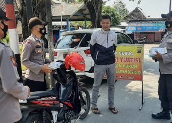 Cegah Penyebaran Covid-19, Satlantas Rutin Gelar Imbauan Prokes