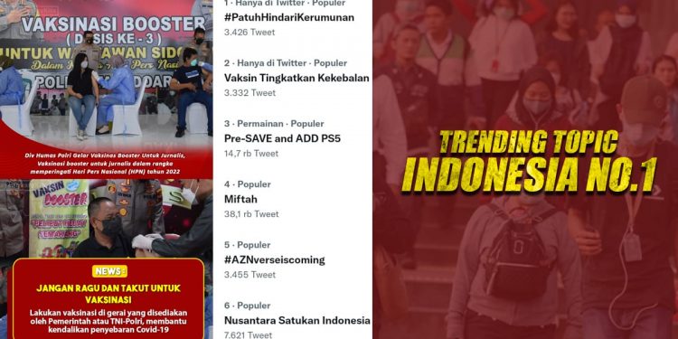 Netizen Dukung Vaksin Tingkatkan Kekebalan, Trending No.1 Twitter.