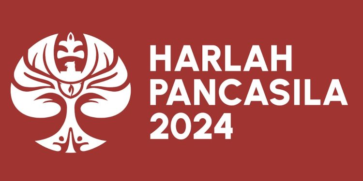 Logo Harlah Pancasila 1 juni 2024 merah