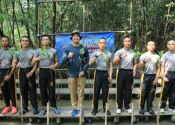 penanaman 100 pohon bakau di Jakarta Utara