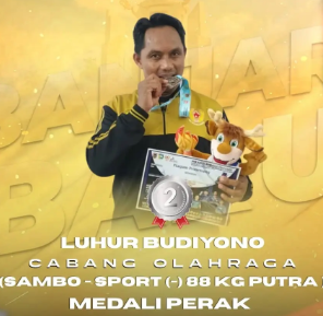 Aiptu Luhur Budiyono raih medali perak cabor sambo Porprov XII Kalsel