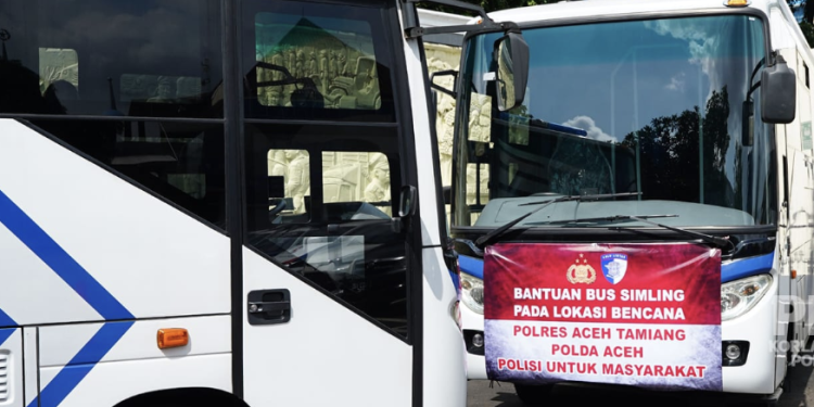 bus SIM Keliling untuk pelayanan SIM di Aceh Tamiang pascabencana banjir bandang